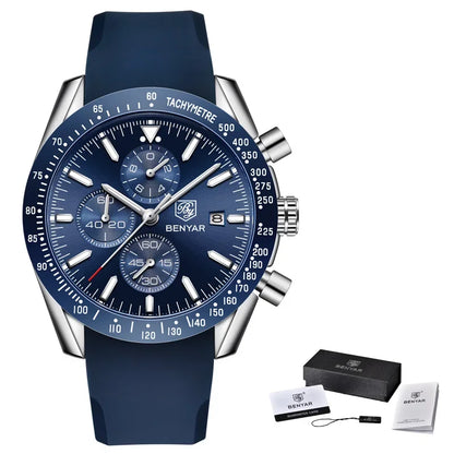 Men Watch BENYAR Top Brand Luxury Full Steel Business Quartz Watch Men Casual Waterproof Sports Watches Clock Relogio Masculino