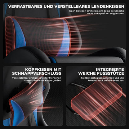 Gaming chairs, office chairs, desk chairs, and swivel chairs. Made with breathable fabric, equipped with 360° swivel casters and seats for easy movement, and featuring soft and comfortable cushions.