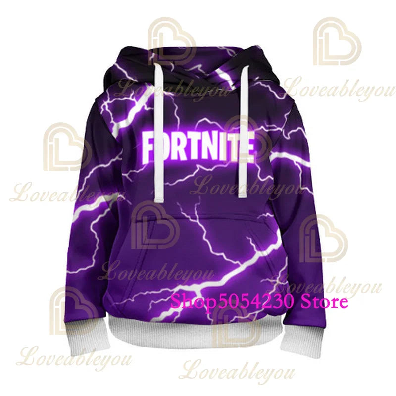 3D-tulostettu Llama Fortnite -huppari Battle Royale -sarjakuvatyylinen collegepaita miehille ja naisille, pelisankarihuppupaita teineille