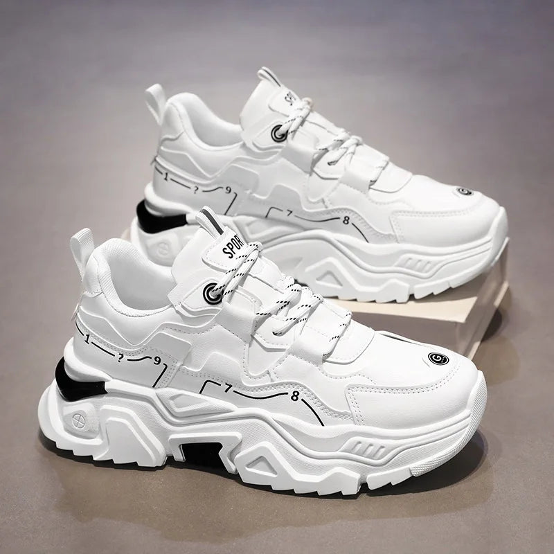 Chaussures de sport décontractées à semelles épaisses pour hommes, baskets polyvalentes quatre saisons pour étudiants en plein air, confortables, nouvelle collection
