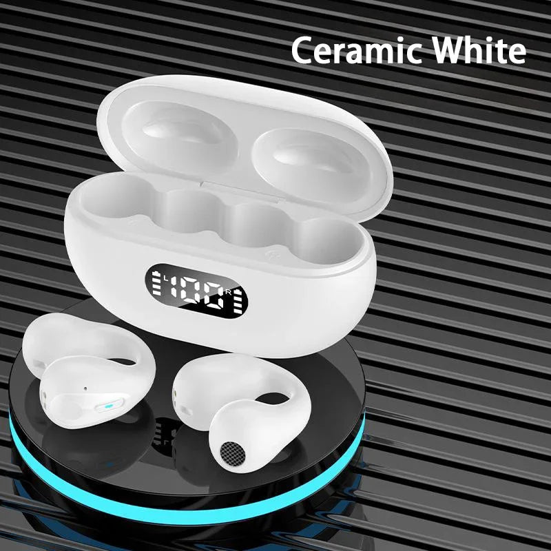 Casque Bluetooth Lenovo à clip d'oreille avec autonomie ultra-longue, casque à conduction osseuse supra-auriculaire à réduction de bruit