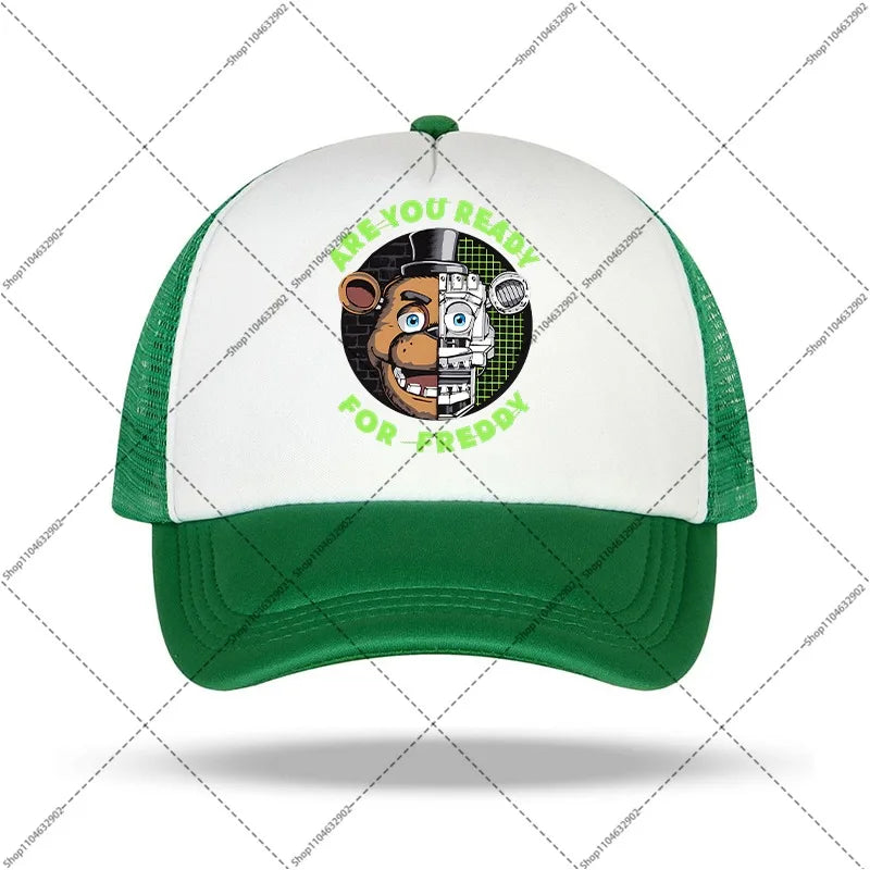 FNAF Baseball Cap Five Nights At Freddys Unisex Sun Hats Cartoon Anime Printed Hat Boys Girls Fashion Caps Birthday Party Gifts