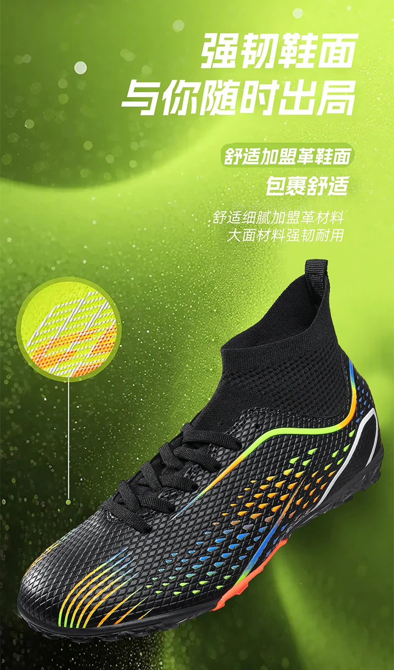 Men Football Boots Professional Turf Futsal Match Grass Unisex Outdoor Training Soccer Shoes Soccer Cleats Non-slip Breathable