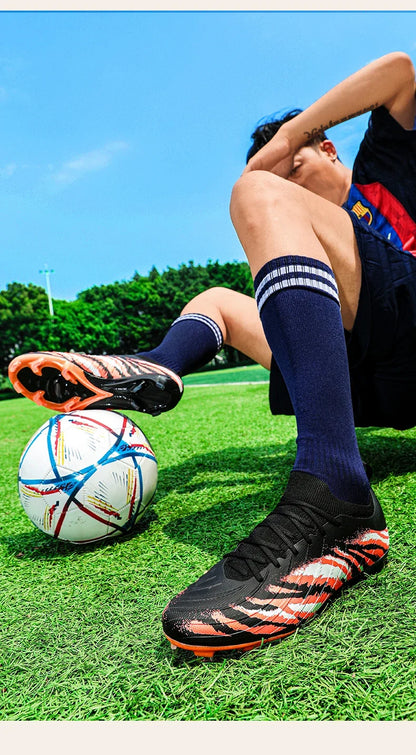 Botas de fútbol para hombre, deportivas, ultraligeras y antideslizantes, para exterior, tacos de adulto para partido, unisex, cómodas para césped, alta calidad