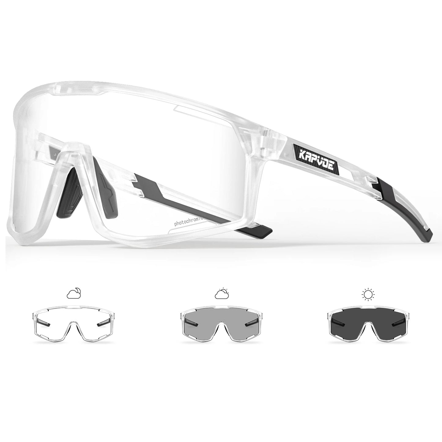 KAPVOE Men Women Road Bike UV400 Goggles Mountain Sports Eyewear Outdoor Photochromic Cycling Sunglasses Bicycle Cycling Glasses