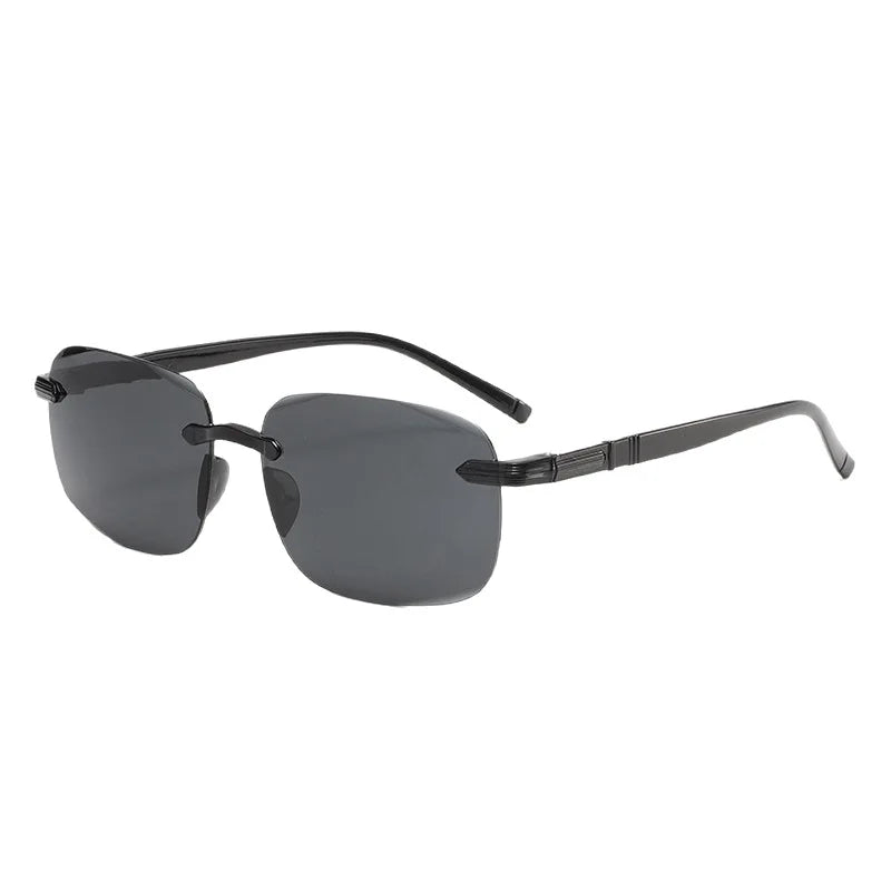 Vintage Sunglasses Rimless Cut Edge Sunglasses Fashion Designer Shades Luxury Brown Green Sunglasses UV400  for Men Women