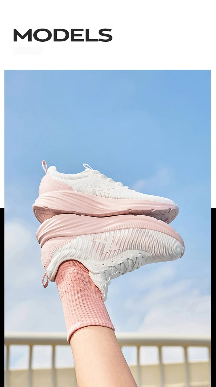 Xtep Women's Running Shoes 2025 Summer New Durability Lightweight Casual Shock-absorbing Breathable Mesh Sneakers 875418110054
