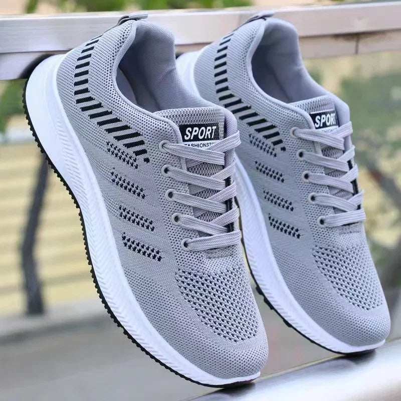 Men's Casual Running Shoes 2025 with Outdoor Anti-Slip Design Gray Flat Sports Shoes Black Fashionable Low-Priced Men's Shoes