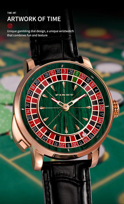 2025 NEUES PINDU Design Mechanische Herrenuhr mit drehbarem Zifferblatt, Japan NH35 Uhrwerk, Saphirglas, wasserdicht, hochwertige luxuriöse Automatikuhr