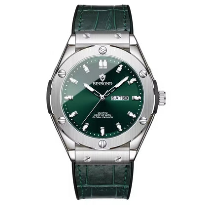 Montre pour homme, style décontracté, bracelet en cuir, modèle automatique ou à quartz, accessoire de luxe, idée cadeau idéale, montre-bracelet tendance.
