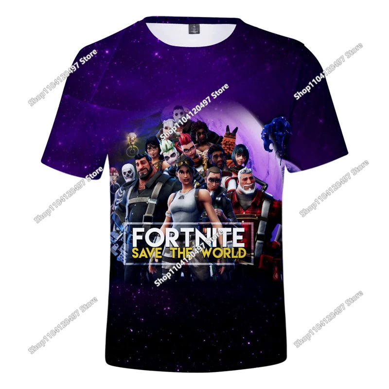 Fortnites 3D Printed Short Sleeve T-Shirt Game Cartoon Print Battle Royale Adult Kid Clothes Kids T-shirt Harajuku Tshirt
