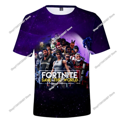 Fortnites 3D Printed Short Sleeve T-Shirt Game Cartoon Print Battle Royale Adult Kid Clothes Kids T-shirt Harajuku Tshirt