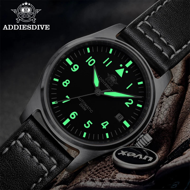 ADDIESDIVE Watches For Men C3 Super Luminous 200m Waterproof  Japan 8215 316L Stainless Reloj Hombre Automatic Mechanical Watch