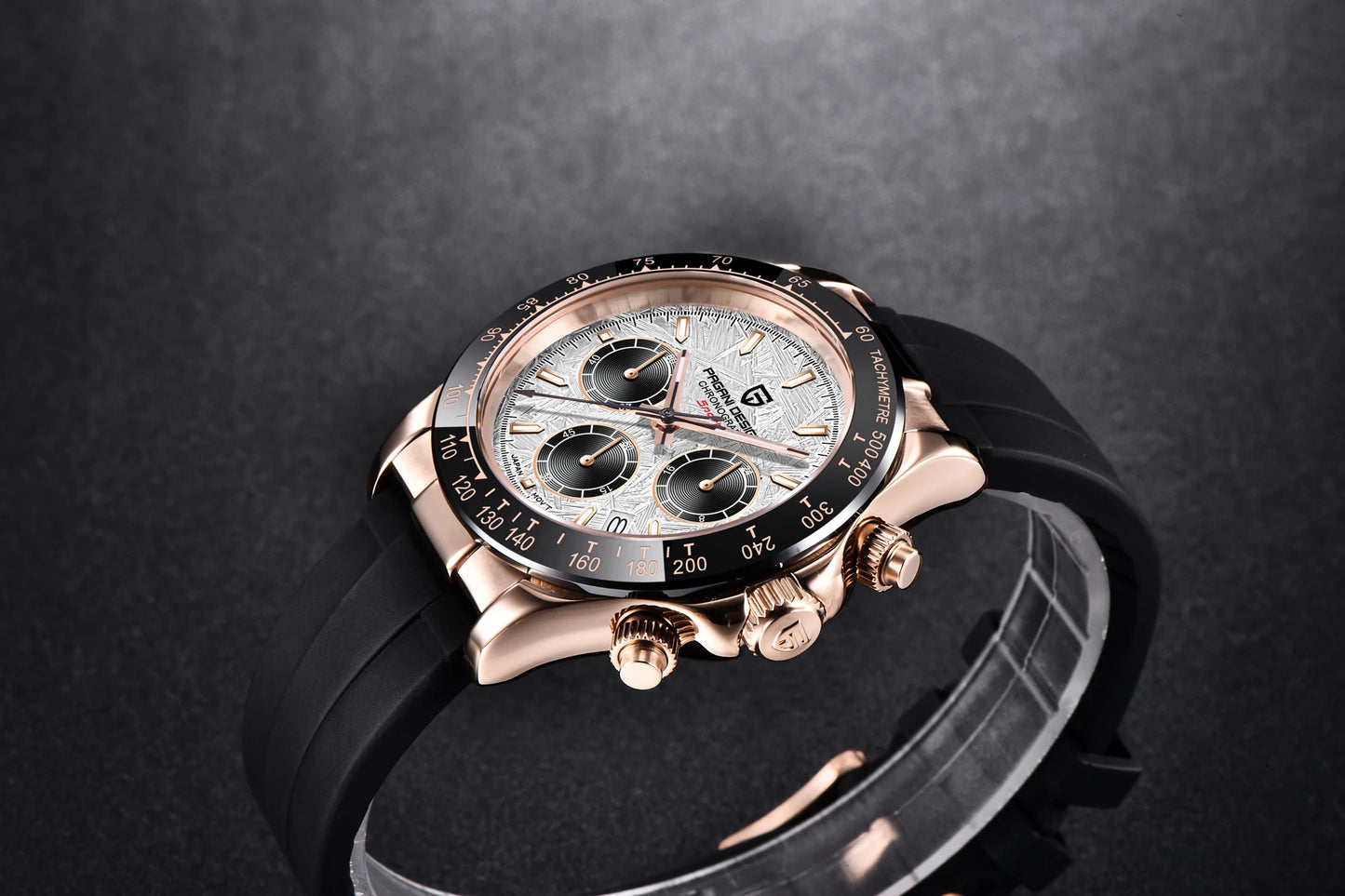 PAGANI DESIGN 1664 Luxury Automatic Mechanical Men's Watch VK63 movement AR Sapphire Crystal Rubber 100m Waterproof Men's Watch