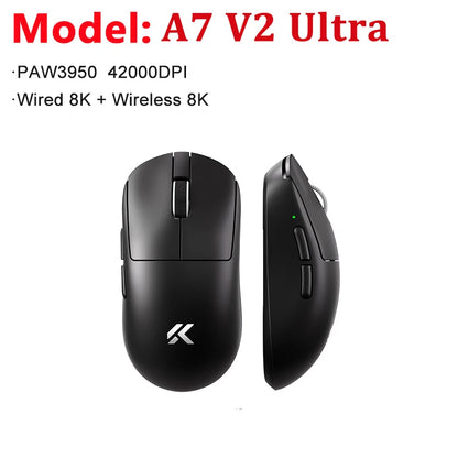MCHOSE A7 V2 Ultra / Pro lahka brezžična gaming miška z dvojnim 8000Hz, PAW3950 TI, 42000DPI, za PC e-športne igralce