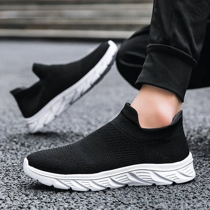 Breathable Men's Casual Shoes Lightweight Vulcanized Outdoor Platform Loafers Soft Mesh Flats Non-slip Sneakers