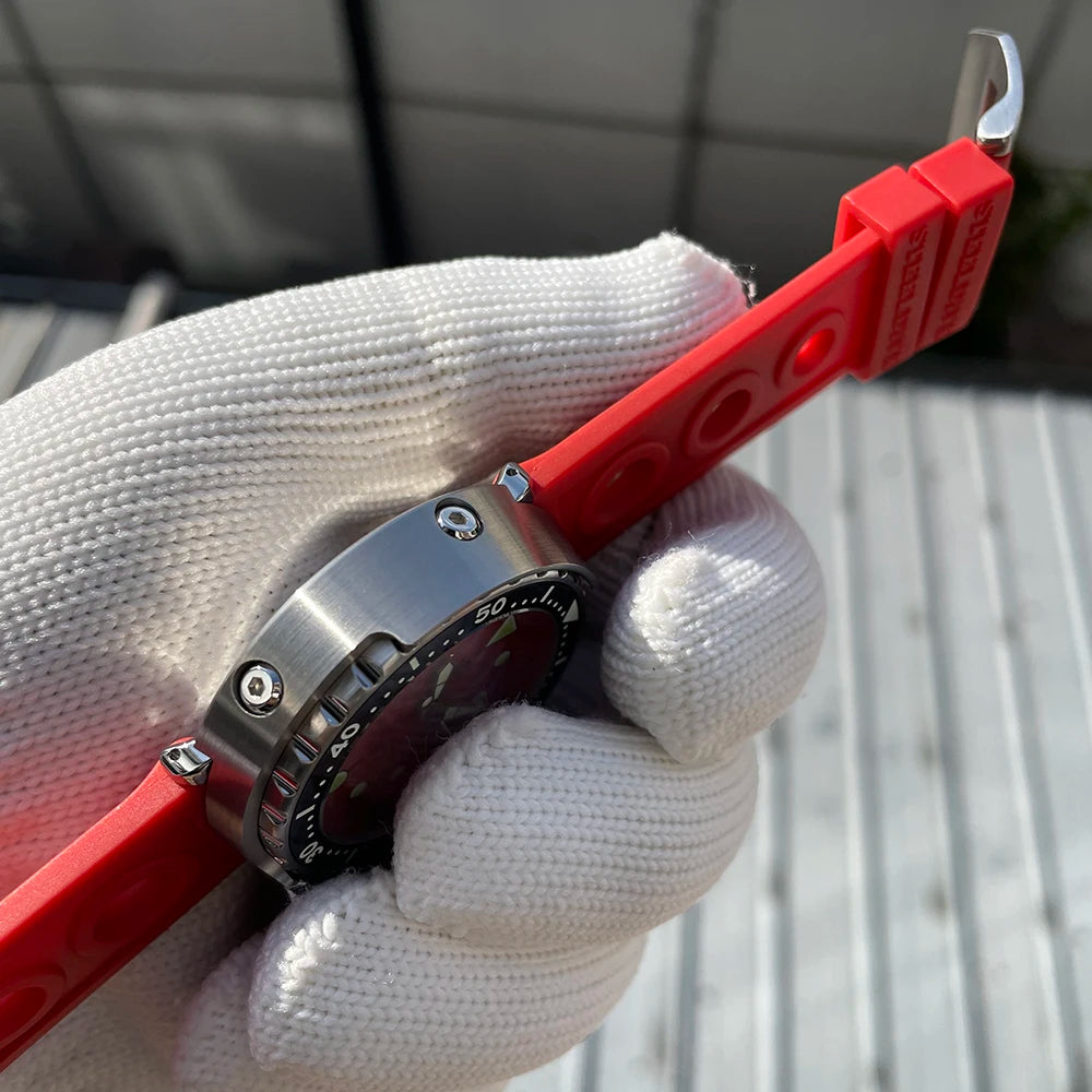 STEELDIVE Popular SD1975 47.5MM Case Red Dial 300M Waterproof AR Sapphire Glass Tuna Dive Men's NH35 Automatic Watches for You