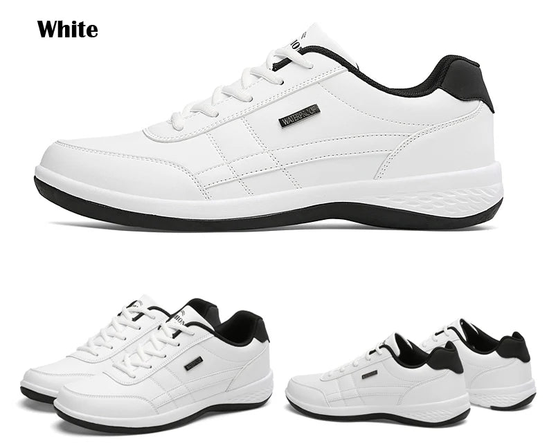 YRZL férfi cipő tavaszra és őszre, vízálló gyalogló sneaker, szabadidős férfi bőr sportcipő, csúszásmentes lábbeli, teniszcipő férfiaknak