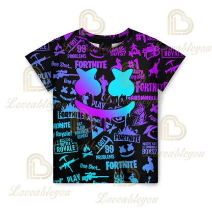 Fortnites 3D Printed Short Sleeve T-Shirt Game Cartoon Print Battle Royale Adult Kid Clothes Kids T-shirt Harajuku Tshirt