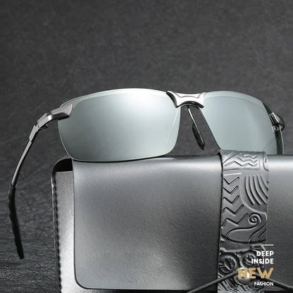 Men Photochromic Polarized Sunglasses Driving Fishing Chameleon Glasses Change Color Sun Glasses Day Night Vision Eyewear