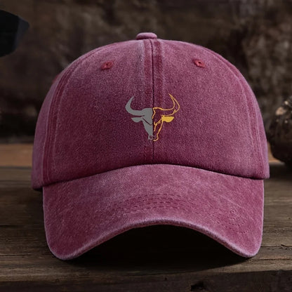 Fashionable Bull Head Printed Baseball Hat Multi functional Outdoor Leisure Fishing Hat Travel Sunshade Duck billed Hat