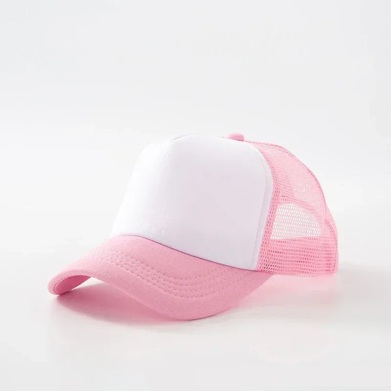 Custom Hat with Logo Printing Polyester Mesh Trucker Hat Adjustable Dad DIY Logo Baseball Cap for Men Women