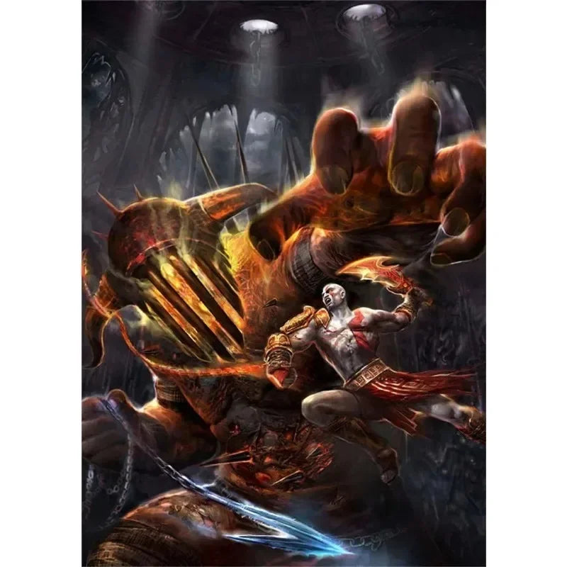Canvas Painting Posters and Prints Wall Art Anime Pop Game God of War Ragnarok Poster Aesthetics Kratos Gaming