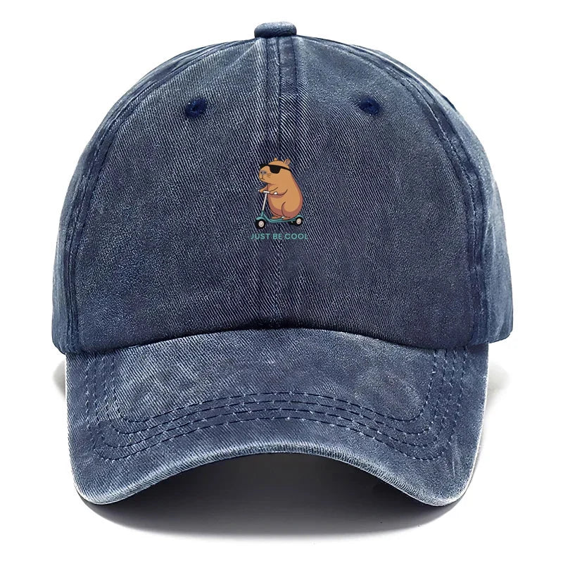 Capybara Cartoon Washed Cotton Baseball Cap For Men Women Embroidery Unisex Soft Hats Vintage Funny Animal Hat Cute Fashion Caps