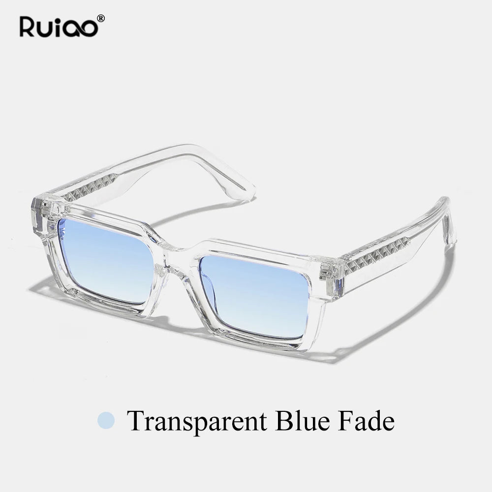 Ruiao 2026 retro black designer sunglasses vintage for women luxury square rectangular man UV400 Propionate insert pin eyewear