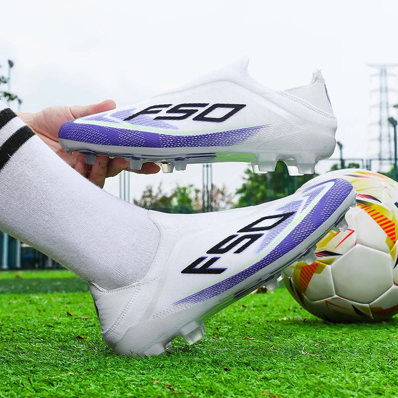 New Men Football Boots Futsal Outdoor Sneakers Match Grass Non-Slip High-quality Soccer Shoes Cleats Hot-selling High-top Light