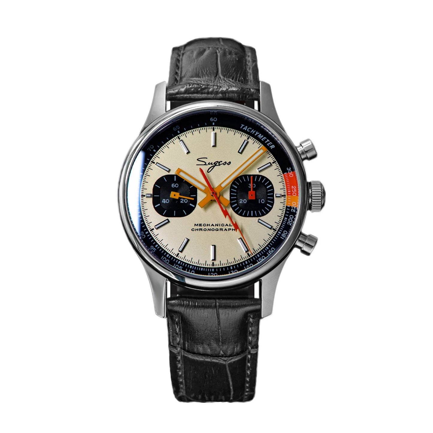 Sugess New Business Watch Mechanical Chronograph ST19 Original Swaneck Movement wristwatches Army Pilot Reloj Hombre Sappire