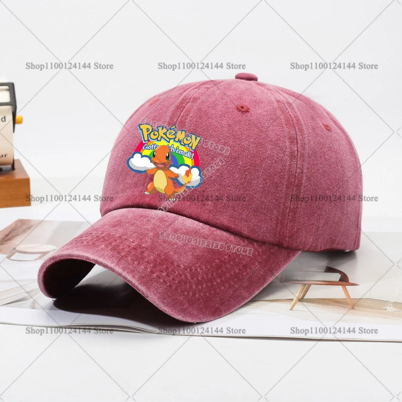 Children Baseball Cap Men Women Anime Figures Pokemoned Sun Hat New Adult Outdoor Sport Sunbonnet Retro Headgear Gift Hot Sales