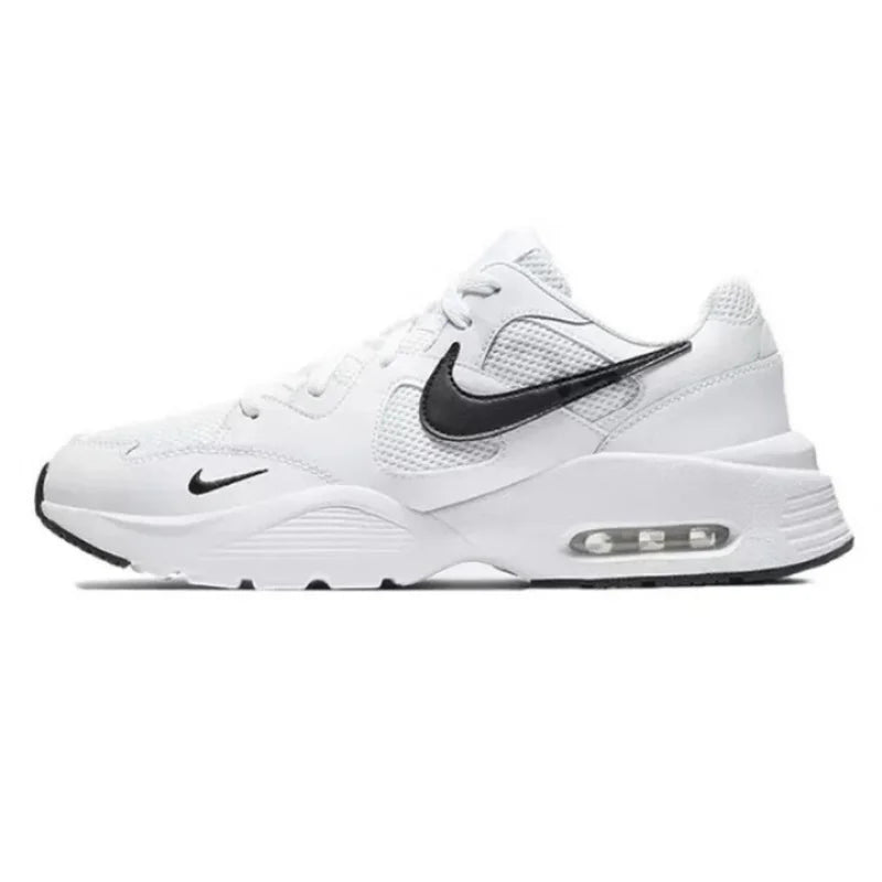Nike's New Air-Cushioned Shock-Absorbing Hiking and Fitness Running Shoes for Men, Lightweight and Comfortable with Layered Upper Design, Suitable for Daily Wear and Sports. Air Max Fusion Stylish Versatile White Retro-Style