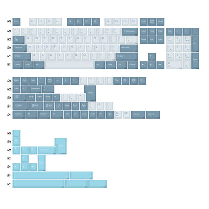KBDiy 174 Keys/Set PBT GMK Apollo Keycap Double Shot Minimalist ISO Cherry Profile for Game Mechanical Keyboard Keycaps for MX