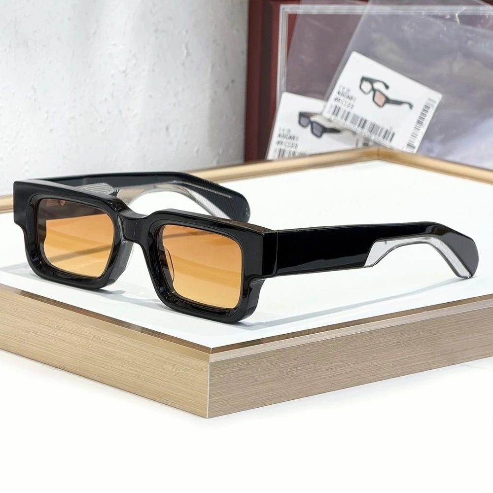 Sunglasses ASCARI Vintage Square Unisex Handcrafted Acetate UV400 Classic Retro Designer Eyewear
