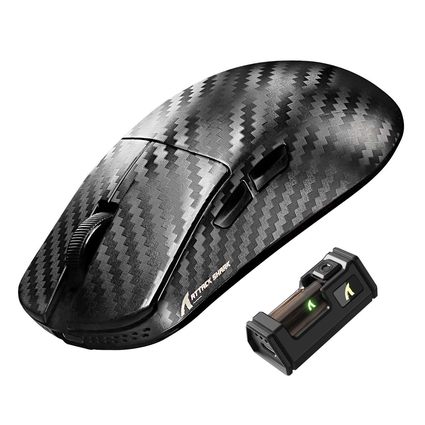 ATTACK SHARK R11 ULTRA trådløs gamingmus i kulfiber, 8000Hz, PAW3950MAX, 42000DPI, letvægtsdesign på 49g, 20000FPS, Nordic 52840