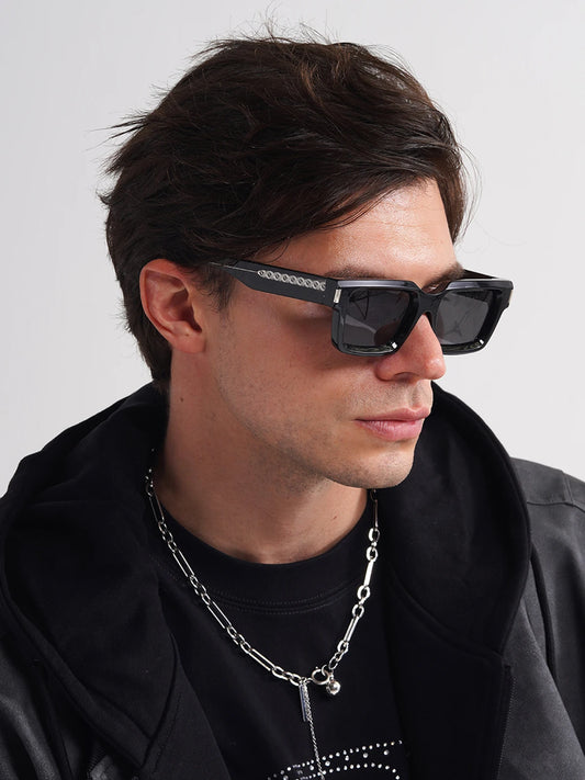 Ruiao 2026 retro black designer sunglasses vintage for women luxury square rectangular man UV400 Propionate insert pin eyewear
