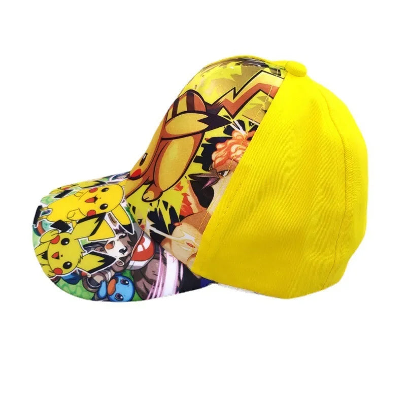 Pokemon Go Anime Figure Pikachu Polyester Baseball Cap Print Cartoon Peaked Cap Children's Dress Up Decoration Birthday Gifts