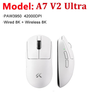 MCHOSE A7 V2 Ultra / Pro lahka brezžična gaming miška z dvojnim 8000Hz, PAW3950 TI, 42000DPI, za PC e-športne igralce