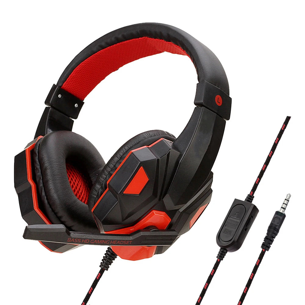 Professional Wired Gaming Headset with Noise Cancelling Microphone – Adjustable 3.5mm Stereo Headphones for PS5, PS4, PC, Laptop & Mobile Devices