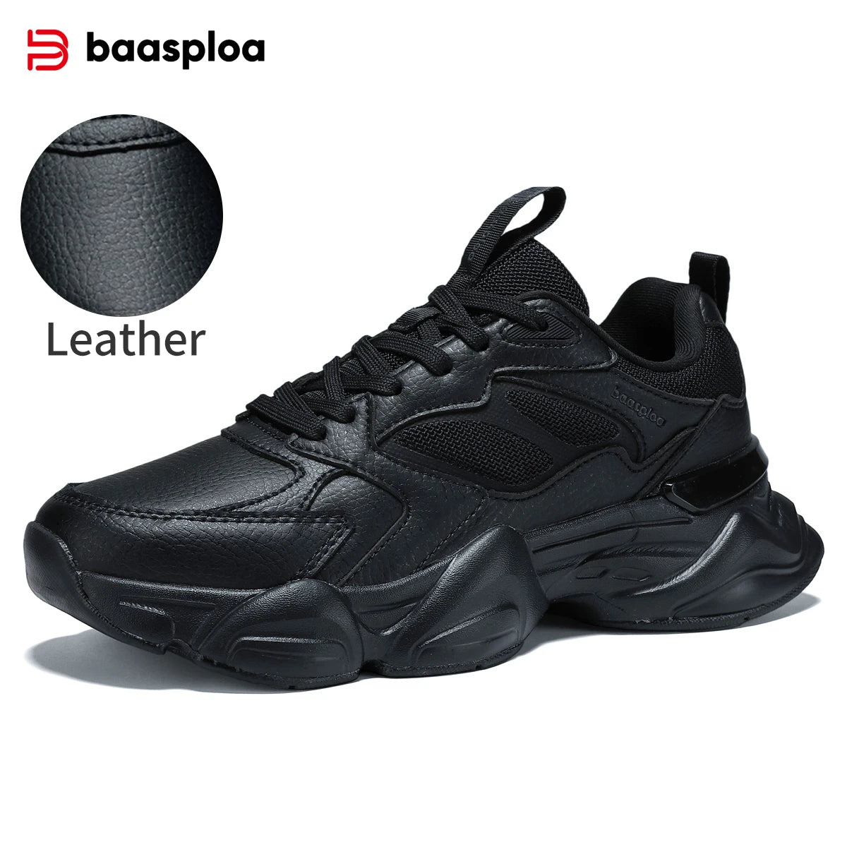 Baasploa Women Walking Shoes Lightweight Mesh Breathable Sport Shoes Comfort Soft Female Leather Height Increase Casual Sneakers