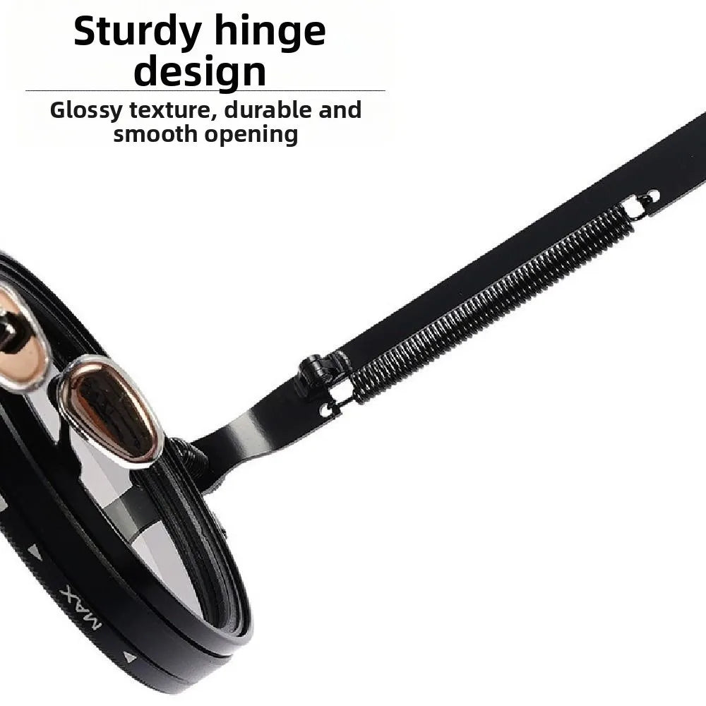 Punk ND9 Anti-UV Sunglasses Round Retro Adjustable Dimming Sunglasses with Glasse Case 9 Level Dimming Anti-UV Glasses Driving
