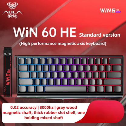 Aula Win60He Magnetic Switch Keyboard Wired Win 60 HE Mechanical Keyboard Esports Gamer Win68 Keyboards Custom Win60 He Gifts
