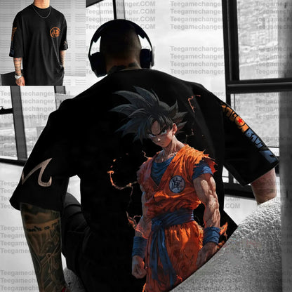 Son Goku Dragon Ball Anime 2025 Summer T-shirt Men Harajuku Oversized Retro Street Women Casual Loose Short-sleeved Unisex Tops