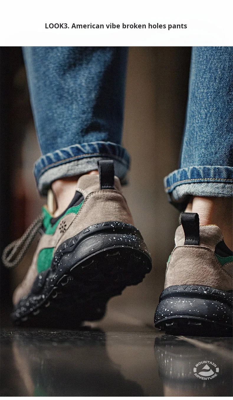 Sneakers sportive outdoor da jogging Maden Patchwork, traspiranti, con lacci, alla moda, da uomo, per corsa casual estiva, con suola spessa