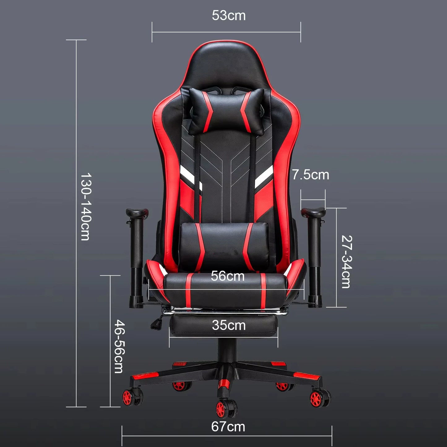 GC-RC03 Massage Gaming Chair 7-Point Adjustable Seat Height Ergonomic Office Chair with Footrest and Lumbar for Home Office