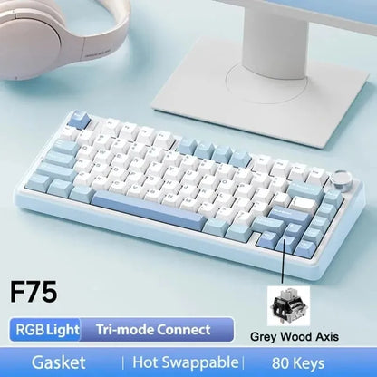 F75 Mechanical Keyboard FREEWOLF * AULA F75 Bluetooth Three-mode Keyboard,Dedicated for Gaming and Office Use