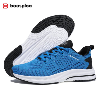 Baasploa Running Shoes Men's New Casual Lightweight Designer Mesh Sneakers Male Outdoor Breathable Lace-Up Sports Walking Shoes