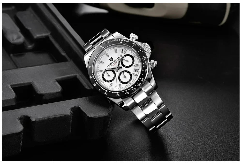 Chronographenuhr für Herren von PAGANI DESIGN – Luxuriöse Quarz-Armbanduhr, leuchtend und wasserdicht.