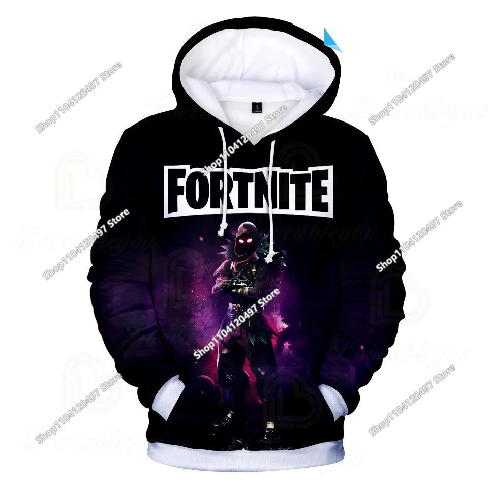 Hanorac cosplay Fortnite, hanorac unisex cu glugă imprimat 3D, jachetă casual, jachetă anime, jachetă kawaii, îmbrăcăminte pentru copii, cadouri